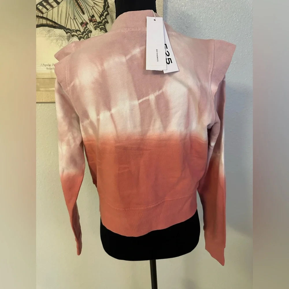 525 America Pink and White Ombre Tie Dye Cardigan NWT